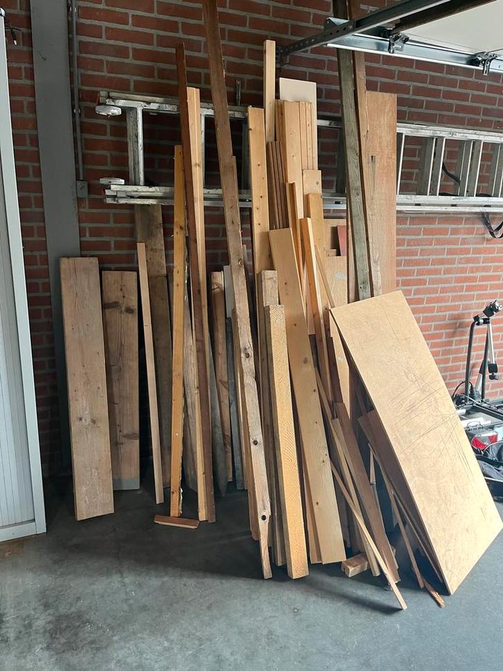 Partijtje Hout - Diverse Soorten en Maten, Doe-het-zelf en Verbouw, Hout en Planken, Gebruikt, Overige typen, Overige houtsoorten