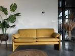 Leolux Bora Bora 2,5-zits bank - Geel leer - Uitstekende sta, Leolux Bora Bora, 150 tot 200 cm, Tweepersoons, Ophalen of Verzenden