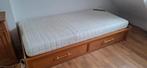 1persoons houten bed met 2 lades, Ophalen, Gebruikt, 90 cm, Eenpersoons
