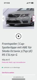 Frontspoiler / splitter Skoda Octavia 3 (Typ 5E) RS, Ophalen of Verzenden, Nieuw, Skoda