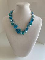 Ketting in blauw/groen tinten, Ophalen of Verzenden, Gebruikt, Blauw, Overige materialen