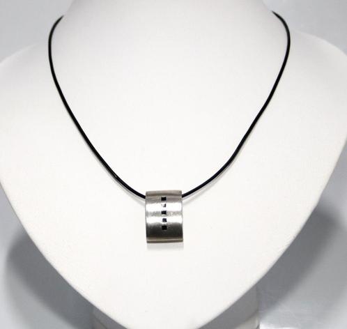 Schitterende Rubber Sterling Zilveren Ketting & Slider, Sieraden, Tassen en Uiterlijk, Kettingen, Zo goed als nieuw, Zilver, Zilver