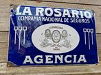 Emaille reclamebord - La Rosario Agencia, Ophalen of Verzenden, Zo goed als nieuw, Reclamebord