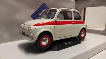 Fiat 500 Sport wit/rood Solido 1:18 KRD beschikbaar voor biedingen