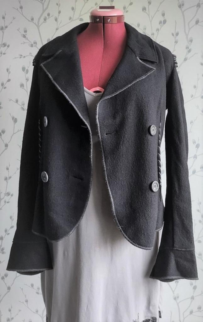 MARITHÉ+FRANCOIS GIRBAUD Zwart, Wollen (Vest-)Jasje maat 40, Kleding | Dames, Jasjes, Kostuums en Pakken, Zo goed als nieuw, Jasje