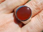Vanoli 925 zilver ring voor heren carneool agaat maat 20,5, Vanoli, Overige kleuren, 20 of groter, Amsterdam
