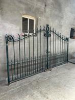 Prachtig antiek vol smeedijzeren dubbel hekken poort, Ophalen, Gebruikt, IJzer, Tuinhek
