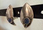 M119/(ALTON)Vintage Zilveren Chalcedoon oorclips Zweden, Gebruikt, Verzenden, X, Zilver