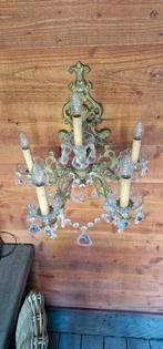 Vintage Wandlampen met Kristallen, Huis en Inrichting, Lampen | Wandlampen, Ophalen of Verzenden, Gebruikt, Glas, Vintage