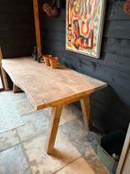 Robuuste houten boomstamtafel, Rustic, 200 cm of meer, Minder dan 50 cm, Rechthoekig