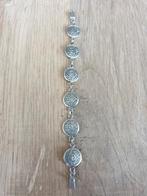 Armband Aztec Mexico zilver 21cm gesloten, Verzenden, Zilver, Zilver