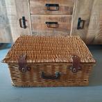 Rieten picknickmand mand, Ophalen, Rechthoekig, Riet