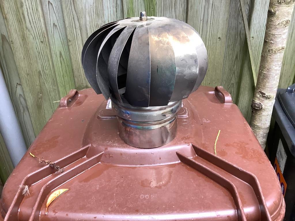 Zgan rvs rotovent trekkap, 125-130 mm voor verbeterde trek, Minder dan 30 cm, Overige typen, Minder dan 60 cm, Ophalen of Verzenden