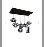 Hanglamp 7 lampen smoke glass - zo goed als nieuw, Ophalen of Verzenden