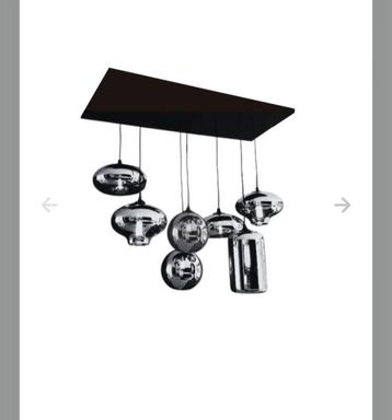 Hanglamp 7 lampen smoke glass - zo goed als nieuw beschikbaar voor biedingen