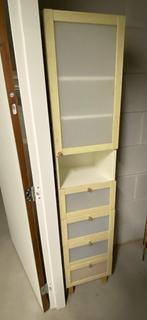 Hoge badkamerkast met kasten en lades, Huis en Inrichting, Badkamer | Badkamermeubels, Ophalen, (Half)hoge kast, Minder dan 50 cm