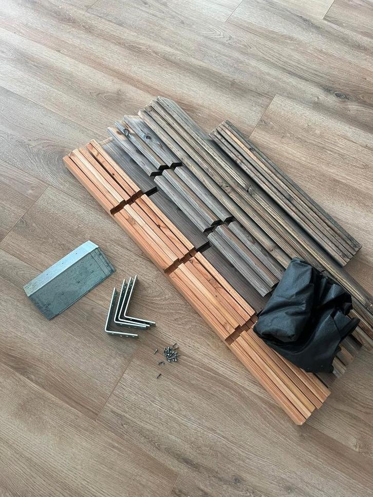 Vierkante meter moestuin (16-vaks), Tuin en Terras, Bloembakken en Plantenbakken, Gebruikt, Hout, Tuin, Minder dan 30 cm, 60 tot 100 cm