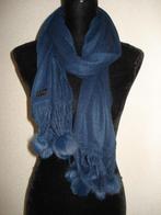 Donkerblauwe sjaal met bont, Nieuw, Sjaal, Verzenden