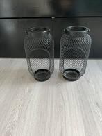 2 ikea windlicht lantaarns 31 cm, Huis en Inrichting, Woonaccessoires | Kandelaars en Kaarsen, 25 tot 50 cm, Zwart, Ophalen of Verzenden