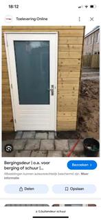 GEZOCHT Tuindeur schuur met kozijn, Doe-het-zelf en Verbouw, Kozijnen en Schuifpuien, 75 tot 150 cm, Zo goed als nieuw, Hout, Deurkozijn