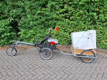 USVA Comfort ligfiets met aanhanger/fietskar beschikbaar voor biedingen