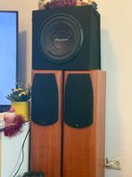 Luidsprekers en versterker set, Gebruikt, 60 tot 120 watt, Front, Rear of Stereo speakers, Ophalen