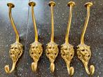 5 prachtige antieke messing Leeuwenkop haken, Minder dan 100 cm, Metaal, Wandhaken, Zo goed als nieuw