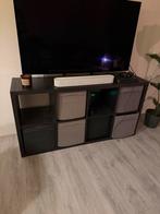 IKEA Kallax kast zwart inclusief lades gebruikt., Ophalen, Kunststof, Gebruikt, 100 tot 150 cm