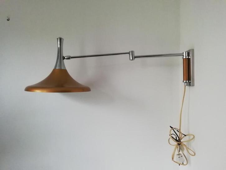 Vintage Philips wandlamp door Louis Kalff, jaren 60/70, Huis en Inrichting, Lampen | Wandlampen, Gebruikt, Metaal, Ophalen of Verzenden