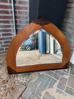 Mooie houten spiegel met geslepen glas, Antiek en Kunst, Antiek | Spiegels, Ophalen, Rechthoekig