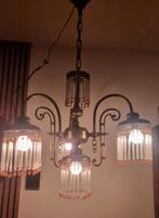 Kroonluchter met pegels antiek brocante, Huis en Inrichting, Ophalen of Verzenden, Zo goed als nieuw, Brocante art nouveau art deco sluierlamp