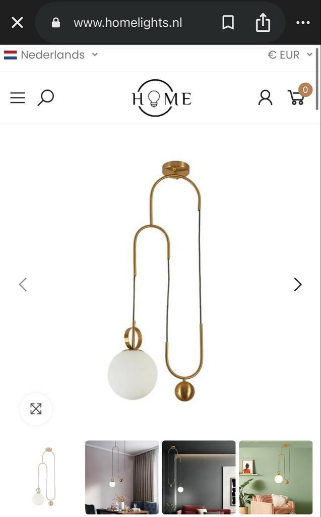 Moderne Hanglamp opaalglas, Huis en Inrichting, Lampen | Hanglampen, Zo goed als nieuw, 50 tot 75 cm, Glas, Ophalen