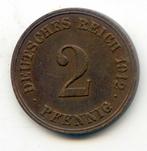 Duitsland 2 Pfennig 1912 E, Ophalen of Verzenden, Duitsland