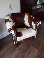Unieke Fauteuil met Koeienhuid Bekleding, Huis en Inrichting, Fauteuils, Ophalen, Gebruikt, Vintage, 75 tot 100 cm