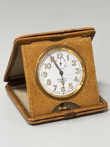 1920 8-Daagse reisklok klok Glasgow horloge antiek lederen beschikbaar voor biedingen