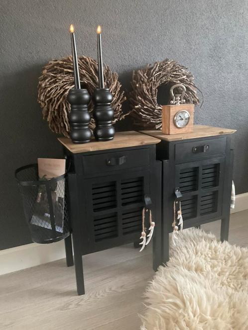 Kastjes Black & Wood & Tuigleer, Huis en Inrichting, Kasten | Overige, Zo goed als nieuw, Ophalen of Verzenden