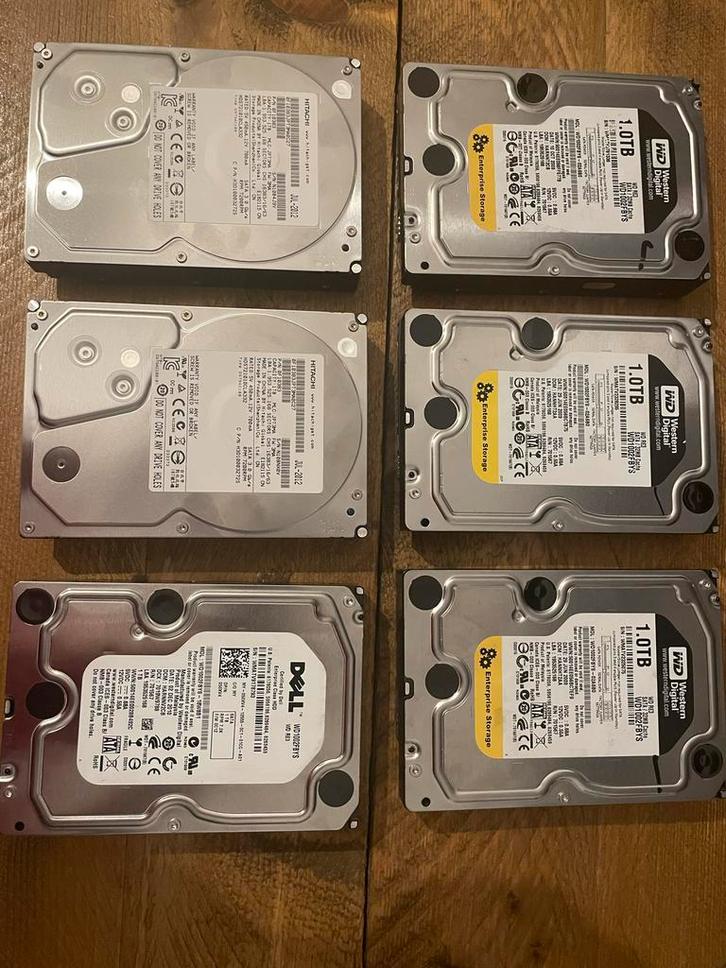 6x 1TB HDD - SMART OK, Computers en Software, Harde schijven, Gebruikt, Server, Intern, HDD, SATA, Ophalen of Verzenden
