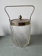 Antieke koekjespot van Fries draadglas. Pot hengsel deksel., Ophalen