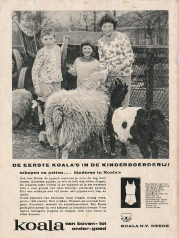 Retro reclame 1960 Koala Neede pyjama's kinderboerderij beschikbaar voor biedingen
