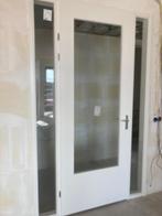 Opdek deur met kozijn en 2 glazen panelen, Doe-het-zelf en Verbouw, Deuren en Horren, Ophalen, 80 tot 100 cm, 215 cm of meer, Glas