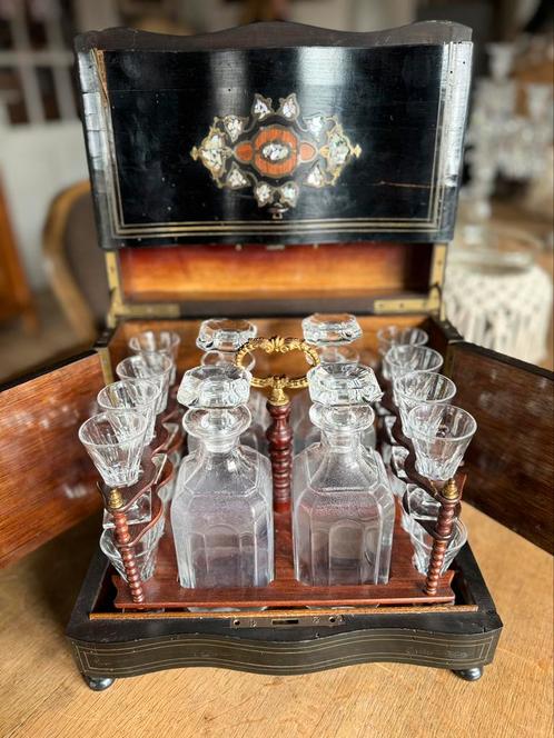 Likeurkistje napoleon III stijl, Antiek en Kunst, Antiek | Glas en Kristal, Ophalen of Verzenden