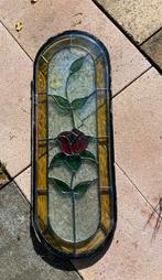 Glas in Lood Deurpaneel met Bloem, Antiek en Kunst, Ophalen