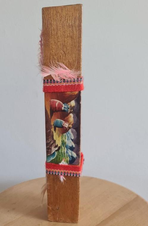 Vintage vierkante rainstick, prachtig beschilderd., Muziek en Instrumenten, Percussie, Overige soorten, Ophalen of Verzenden