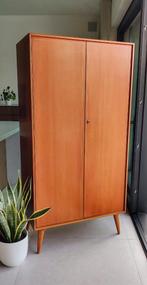 Prachtige vintage teakhouten kledingkast, Ophalen, 200 cm of meer, Teakhout, Met hangruimte