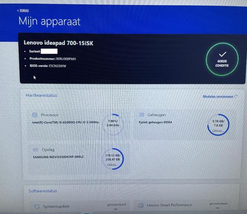 Lenovo IdeaPad 700-15ISK 80RU008PMH, Computers en Software, Windows Laptops, Gebruikt, 15 inch, SSD, 2 tot 3 Ghz, 8 GB, Qwerty