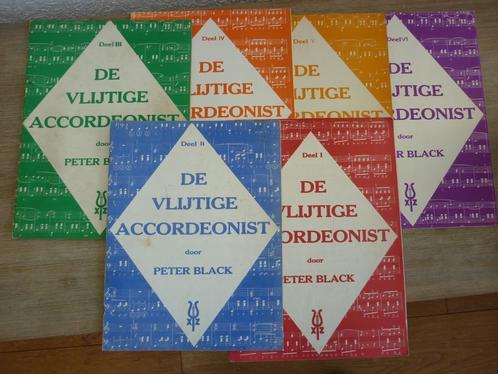 Peter Black: Vlijtige Accordeonist - Deel 1 t/m. 6, Muziek en Instrumenten, Bladmuziek, Gebruikt, Les of Cursus, Accordeon, Ophalen of Verzenden