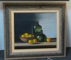 2 schilderijen hetzelfde stilleven: appels flessen € 35 € 85, Ophalen, Minder dan 50 cm, 50 tot 75 cm, Zo goed als nieuw