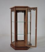 Zeskantig vitrine kastje - Hout en glas, Ophalen of Verzenden, Zo goed als nieuw