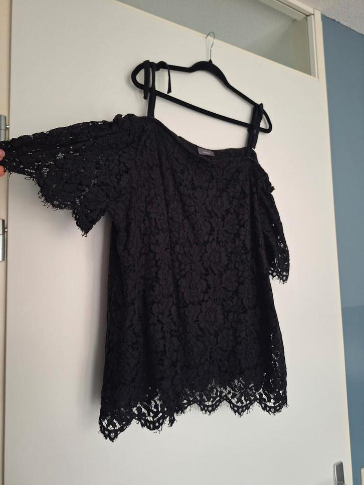 Zwarte kanten top Yessica mt XL, Kleding | Dames, Grote Maten, Zo goed als nieuw, Shirt of Top, Zwart, Ophalen of Verzenden