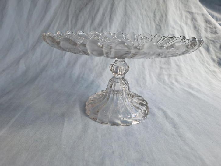 Glazen plateau op voet, Huis en Inrichting, Woonaccessoires | Etagères, Ophalen